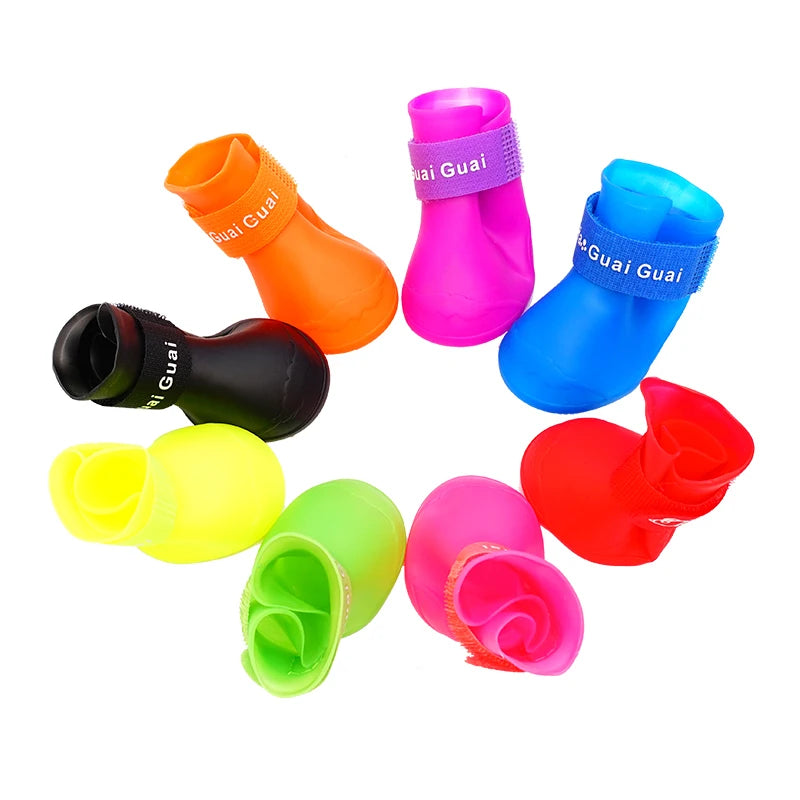 AouraLift™ DryStep Paws – Dog Rain Boots (Set of 4)