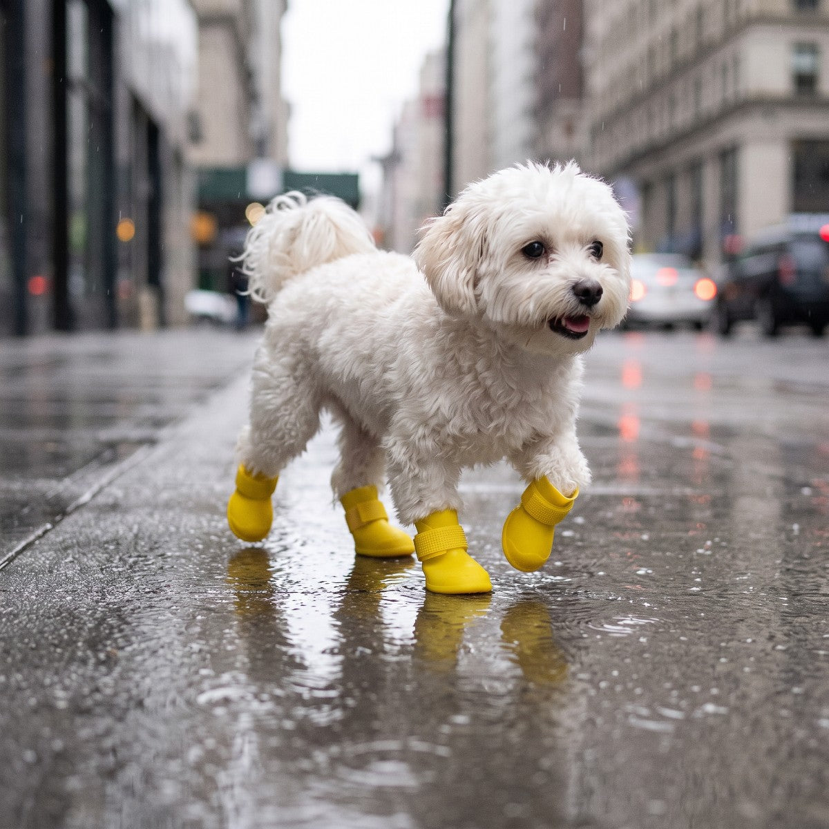 Dog rain boots in six colors