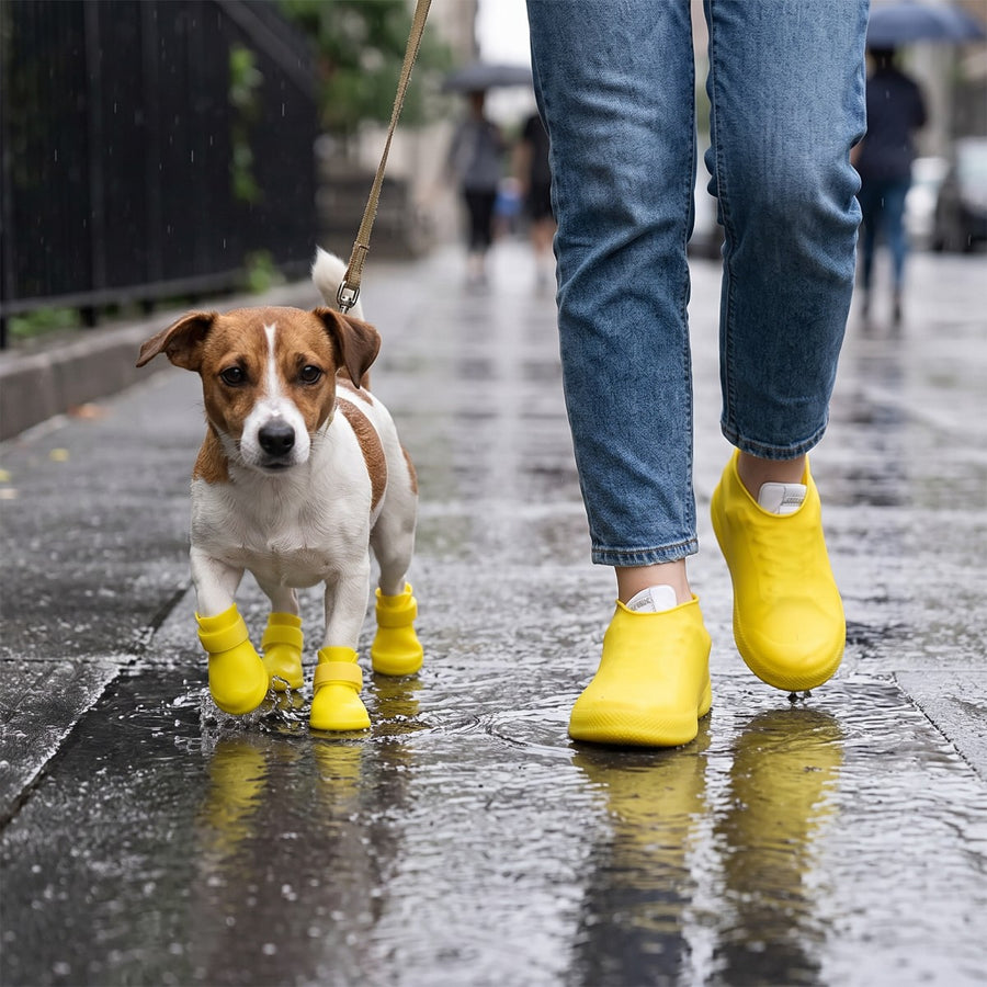 Textured non-slip sole of a dog boot